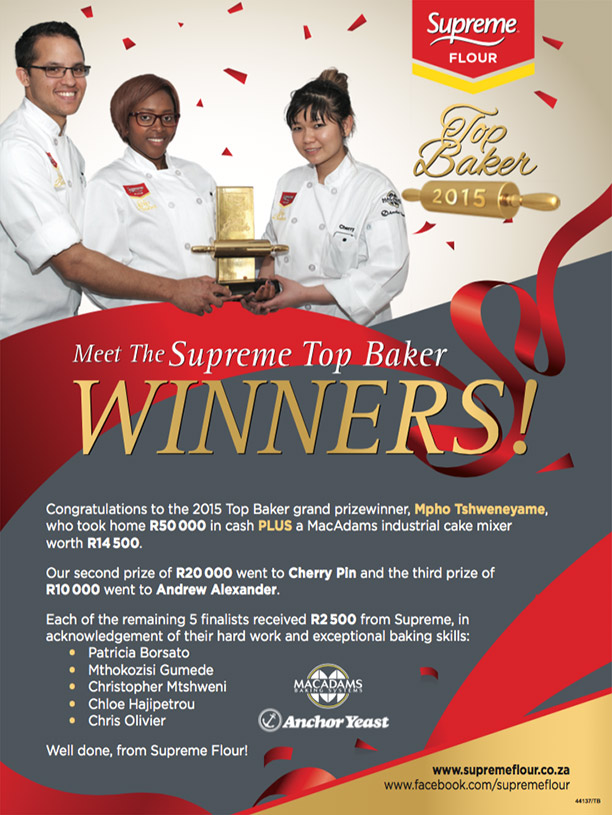 SUPREME FLOUR ANNOUNCES TOP BAKER 2015 WINNERS